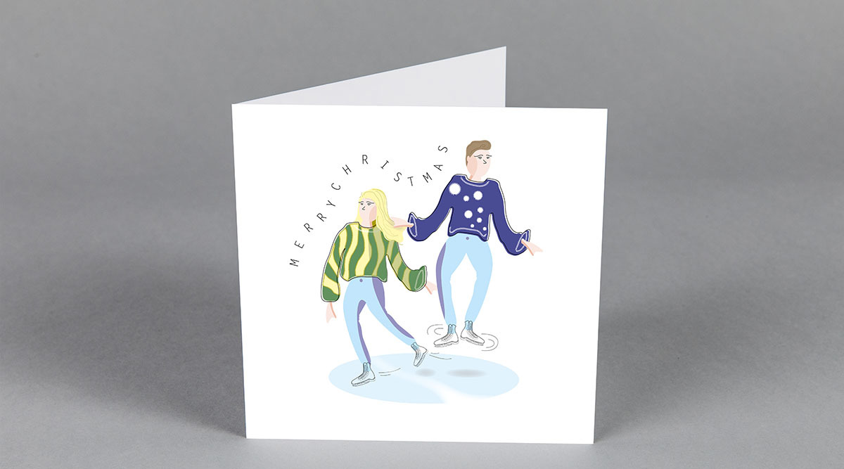 Christmas Ice Skaters Card